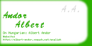 andor albert business card